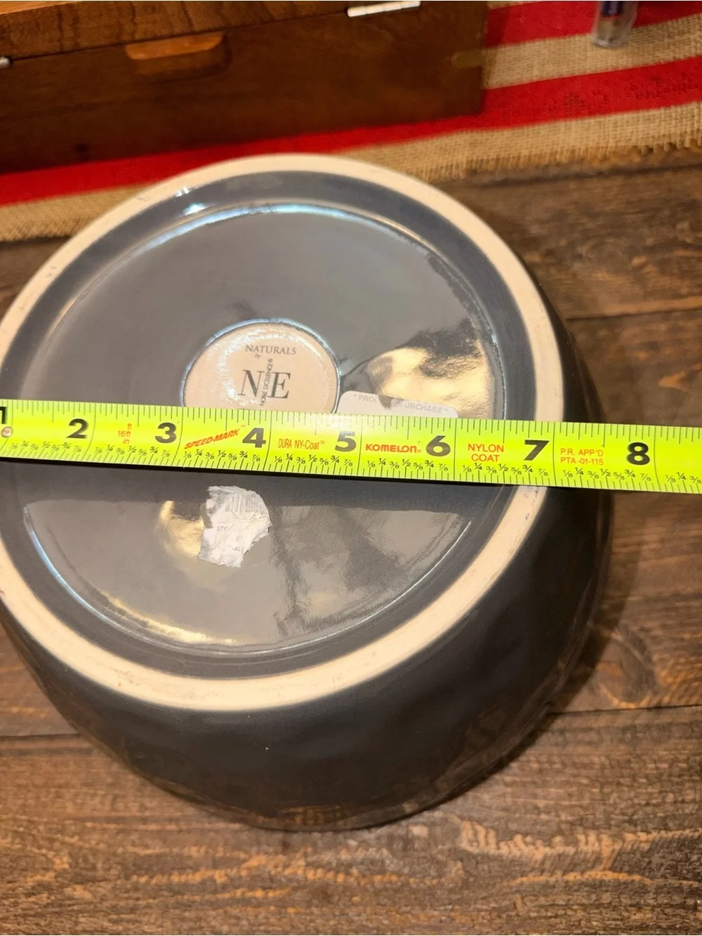 large grey-glazed stoneware bowl Naturals by Noble Excellence collection EUC